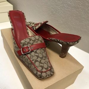 Coach signature logo mules